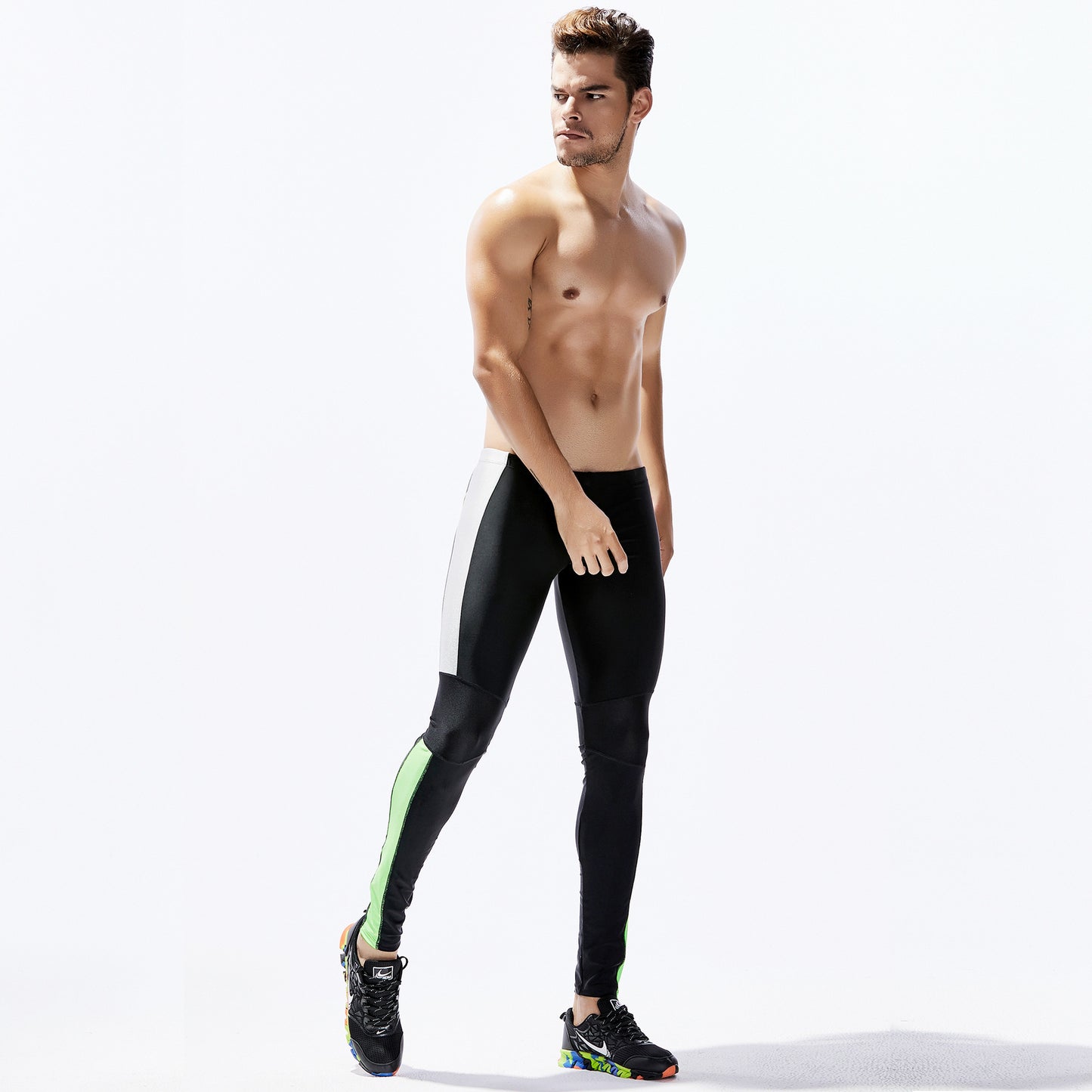 Cross-border Wholesale Long Outdoor Swimming Trunks Elastic Thin Yoga Pants