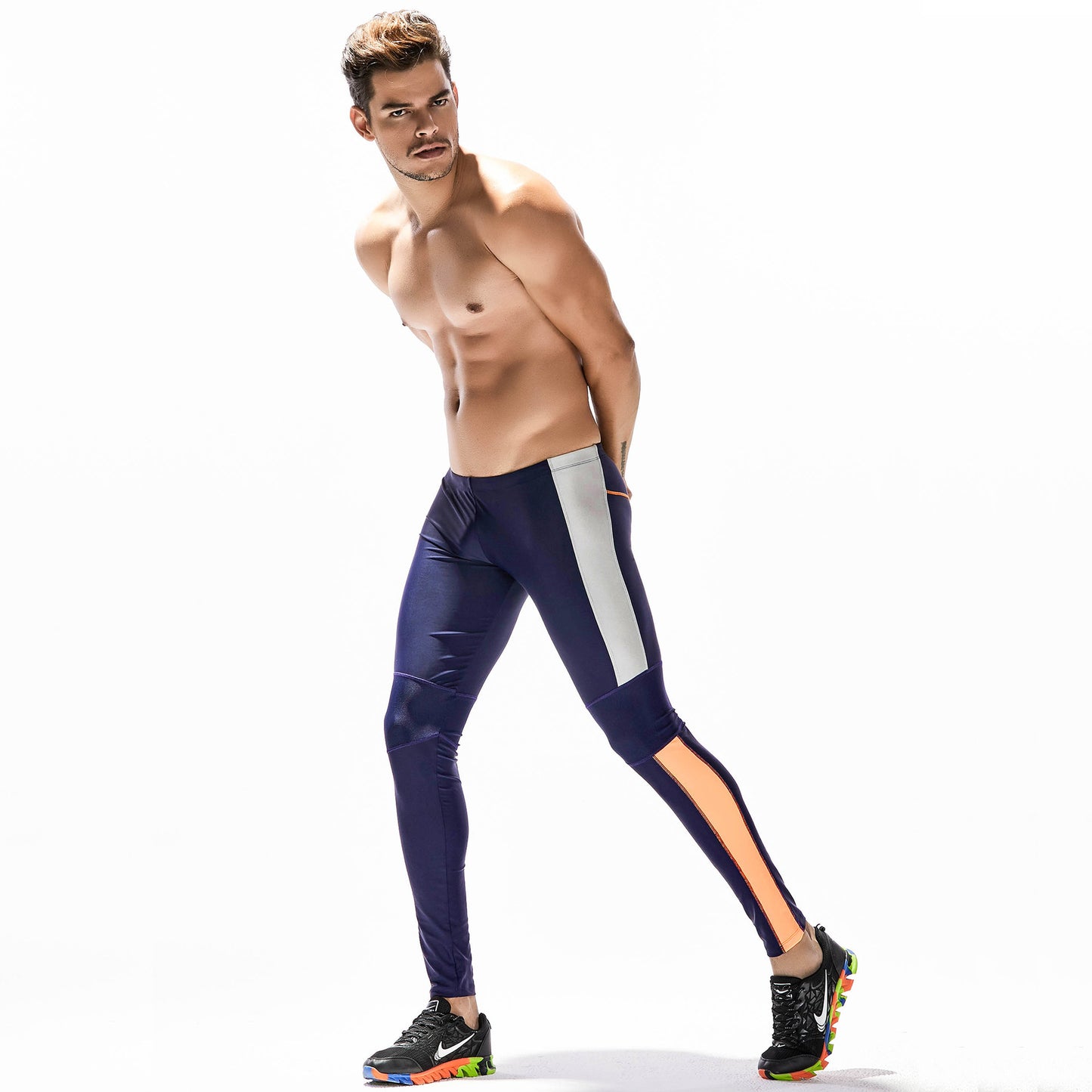 Cross-border Wholesale Long Outdoor Swimming Trunks Elastic Thin Yoga Pants